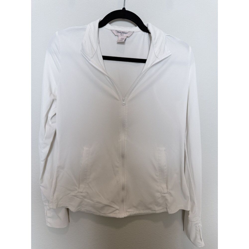 Tommy Bahama Golf White Textured Full Zip Jacket